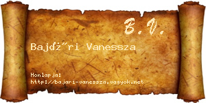 Bajári Vanessza névjegykártya